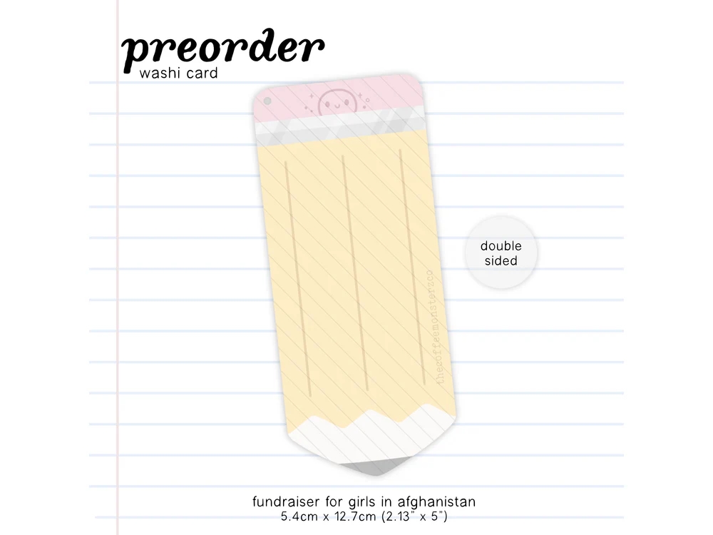 <b>PRE-ORDER</b> - TheCoffeeMonsterzCo - June 2026 Preorder Event - Plastic Washi Card - Precious Pencil