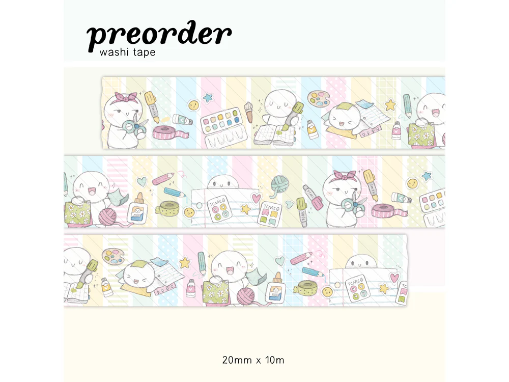 <b>PRE-ORDER</b> - TheCoffeeMonsterzCo - June 2026 Preorder Event - Washi Tape - Re-release Colourful Crafts (20mm)