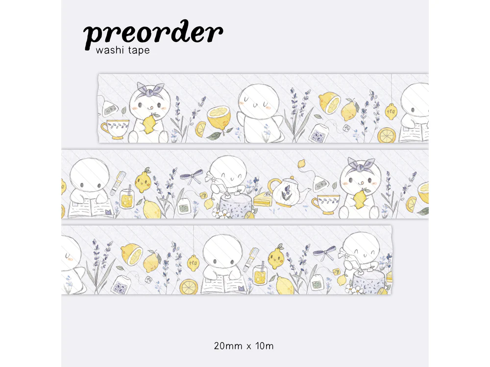 <b>PRE-ORDER</b> - TheCoffeeMonsterzCo - June 2026 Preorder Event - Washi Tape - Re-release Lavender and Lemons (20mm)