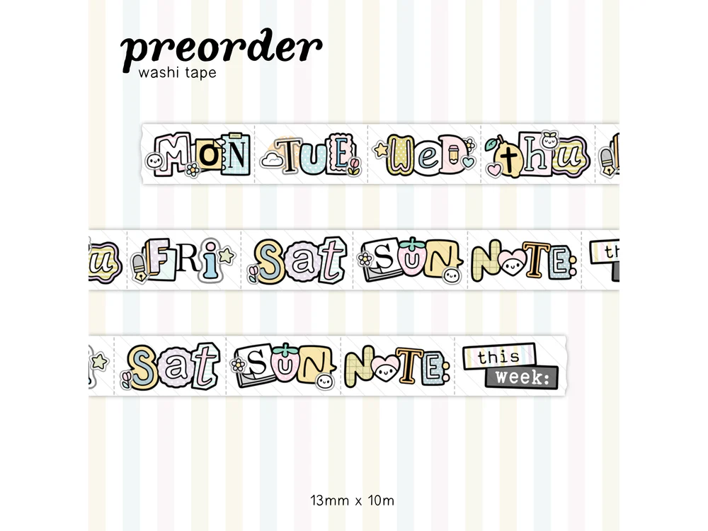 <b>PRE-ORDER</b> - TheCoffeeMonsterzCo - June 2026 Preorder Event - Washi Tape - Scrappy Days (13mm)