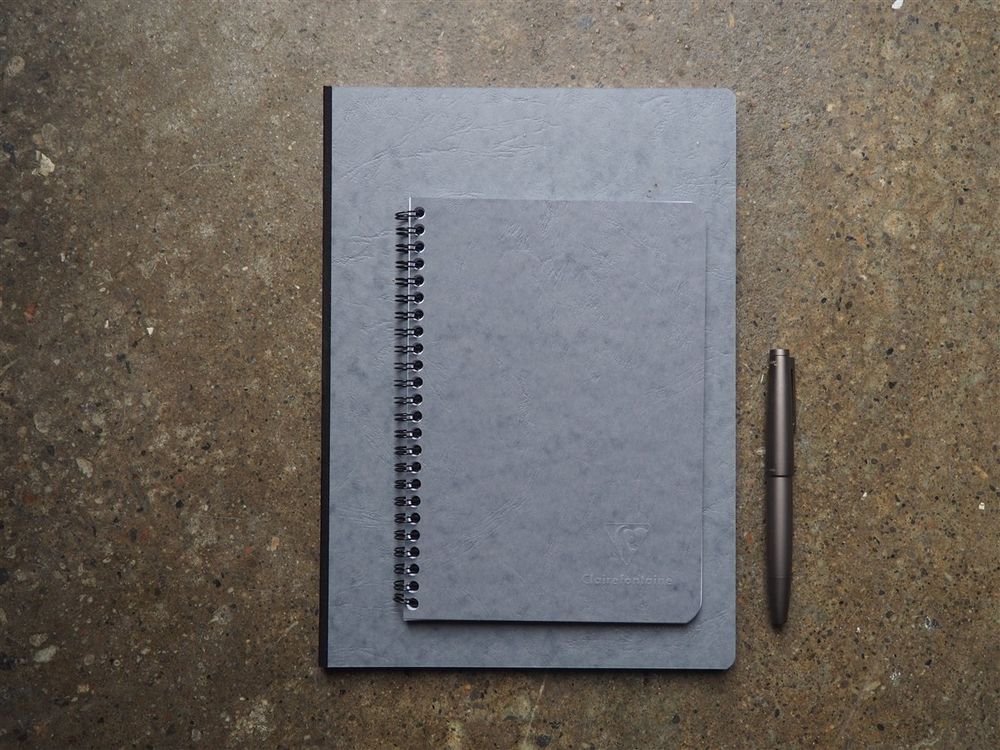 Clairefontaine - Age-Bag Spiral Bound Notebook - A5 - Grey (Lined)