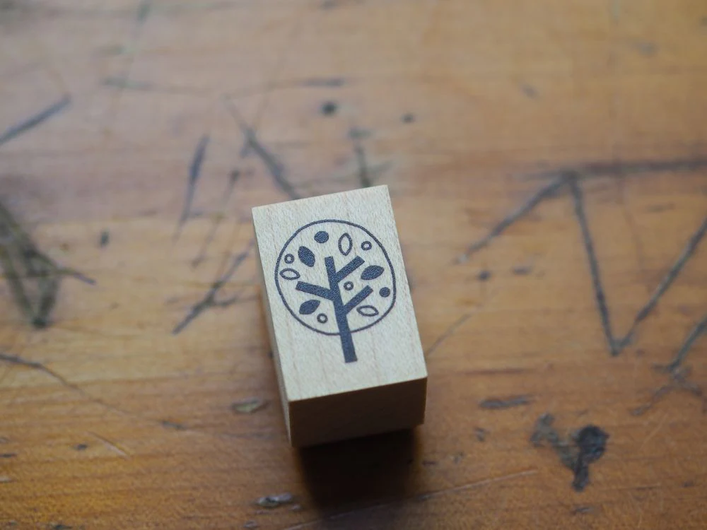 Hankoyamuramin Wooden Stamp - Light Tree
