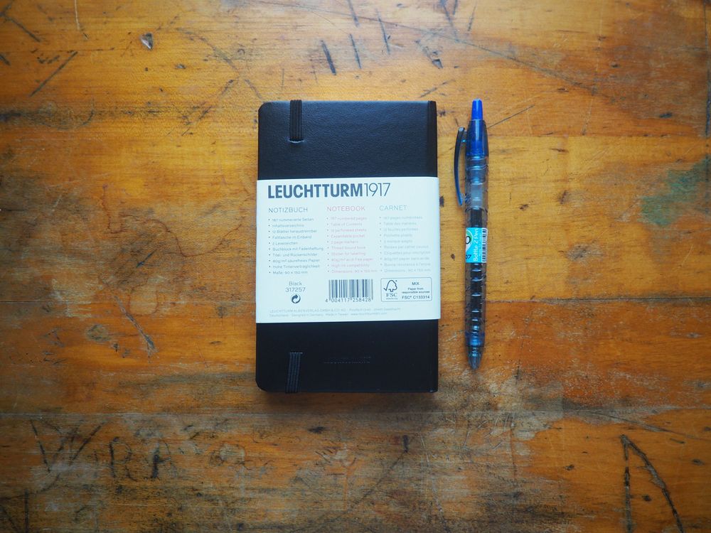 Leuchtturm Hardcover Pocket Notebook - A6 - Black (Plain) - Image 2