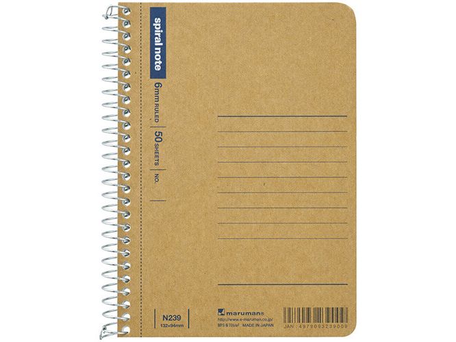 Maruman Spiral Notebook Basic A6 - Kraft (Lined)
