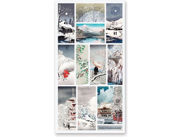 STICKII - Sticker Sheet - Japanese Print Winter Scene