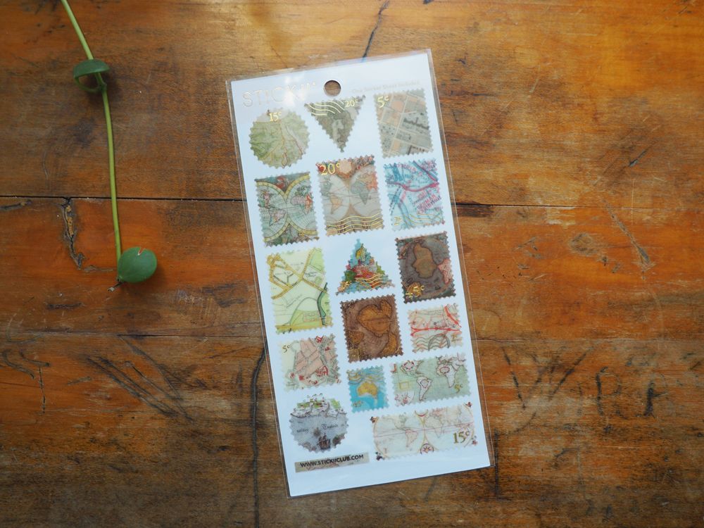 STICKII - Sticker Sheet - Mapped Out Stamps