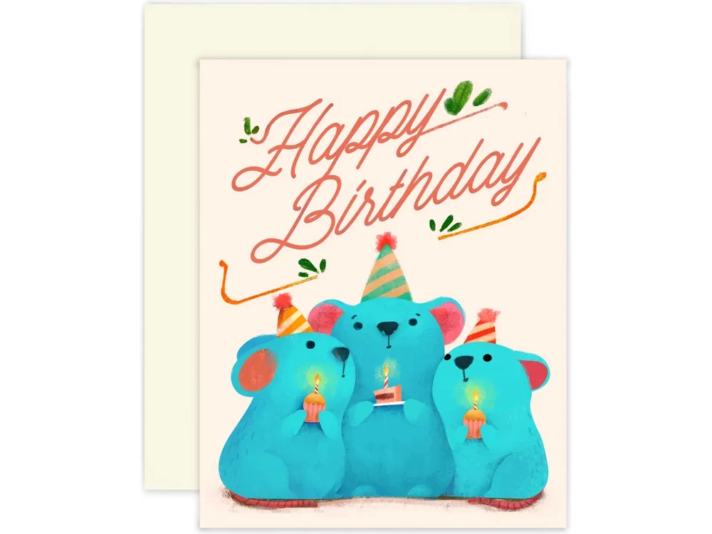 The Little Red House - Greeting Card - Mouse Birthday